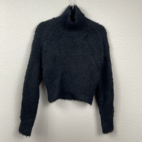 New Rag & Bone Dillion Boucle Knit Turtleneck Sweater Black Alpaca Blend Sz S - Picture 4 of 15